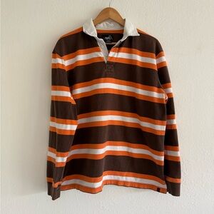 Alpine Designs Brown and Orange Striped Men's Shirt
